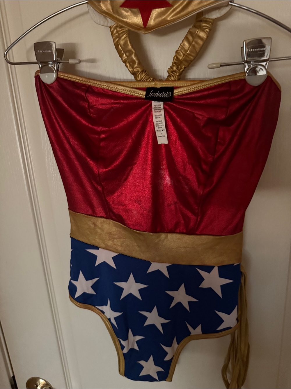 Frederick's of Hollywood Red, Blue & Gold Star Romper Halloween costume